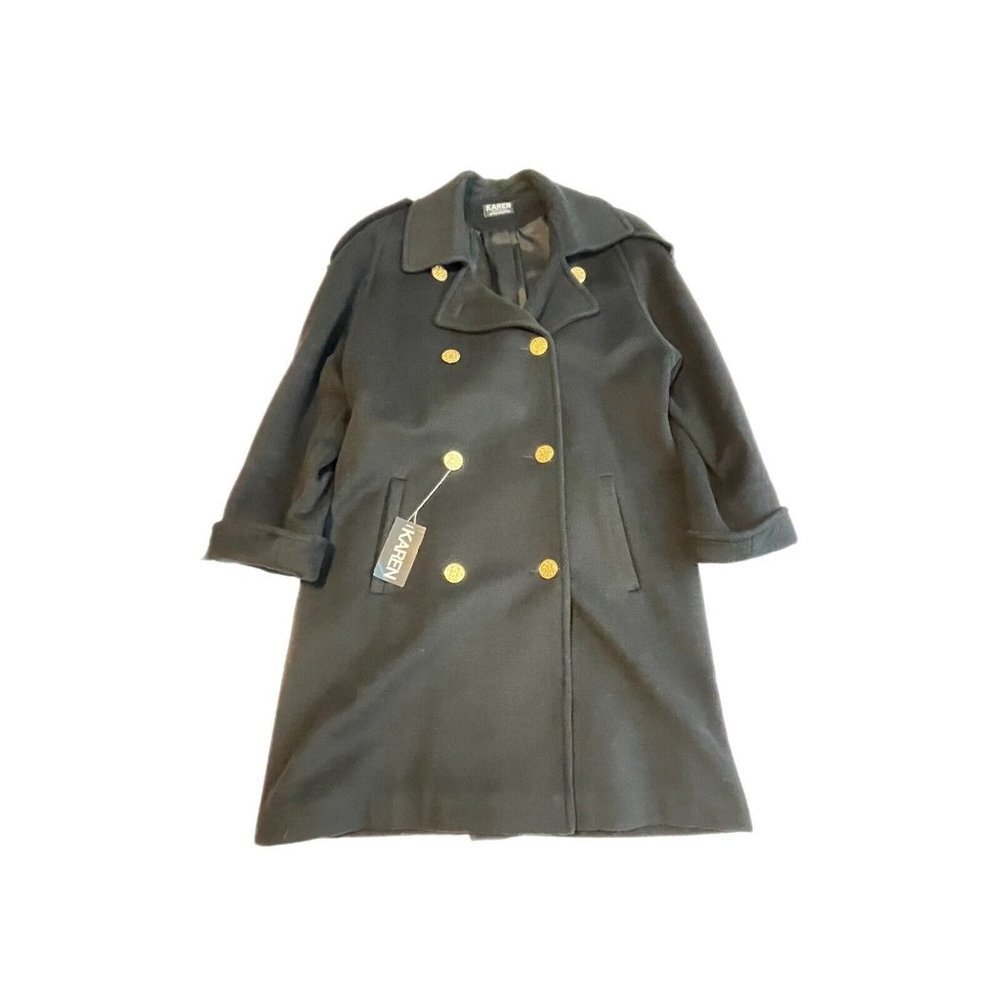 NOS NWT SIZE 12 Vintage Karen Made in USA Women's Wool Cashmere OVERCOAT TRENCH